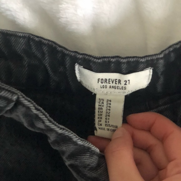 FOREVER21 Black Denim Skirt with Buttons - Picture 5 of 6